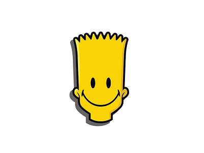 Smiley Simpson adobe bart black cartoon character design illustrator simpsons smile sticker vector white yellow