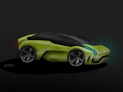 Quick car concept automotive car citroen design graphic green