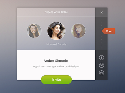 Create your team color create find flat invite social team transparent widget