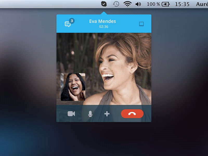 [GIF] Skype menu bar animated bar call chat flat gif interface menu mobile skype video widget