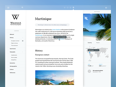 Wikipedia concept blog clean encyclopedia flat interface martinique science simple transparent website wikipedia