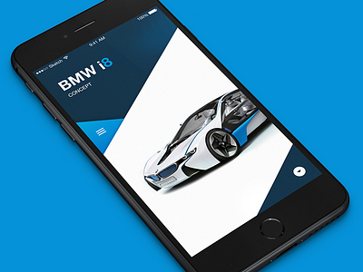 BMW i8 app blue bmw bold car concept flat i8 material sport