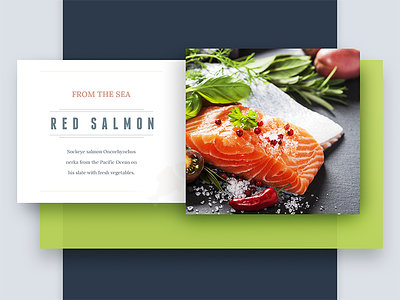 Menu - From The Sea clean collage color flat green menu red salmon ui