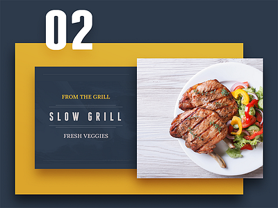 From the grill - menu dark version clean collage color flat green grill menu ui yellow