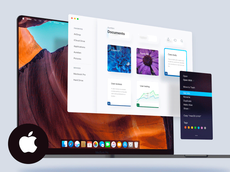 Apple OS / Mac OS - Big Sur prediction - iOS Product Design UX 3d apple blur finder folders ios mac macbook mockup motion motion design os product redesign ui ux design