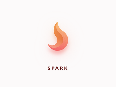 Spark logo 3d app burning fire icon illustration logo shadow simple spark
