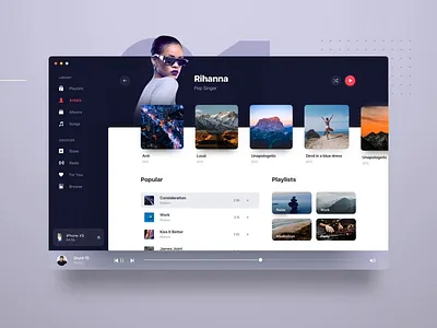 Apple Music - Smooth floating UX design 3d animation app apple best dark fashion flat floating interface mac motion music player playlist transition ui