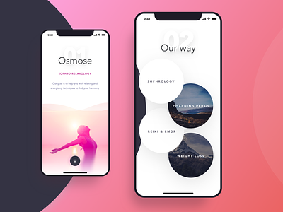 Osmose Relaxation Landing Page app blur chill circle fonts illustration interface material mobile original relax relaxation shadow therapy typograpgy ui unique unwind wave yoga