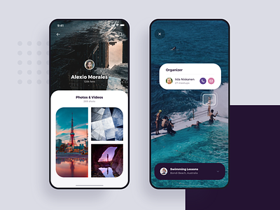 Augmented Reality and Profile - iOS Mobile Design ai animation app ar artificial artificial intelligence augmented bubbles corner flat interface list material mockups profile reality ui virtual visual