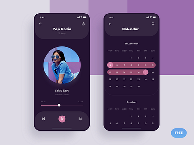 Player Calendar Social Meet Up Ui Kit by Aurélien Salomon UX for