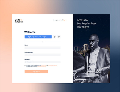 Daily UI #001 - Sign up button dailyui figma interface jazz modal pink signup