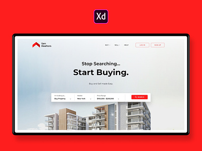 Real Estate Website - Adobe XD adobe xd creative header landing real estate tutorial ui uiux ux video web webpage website website design