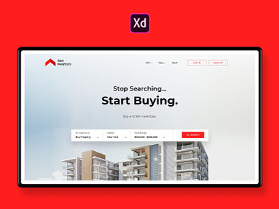Real Estate Website - Adobe XD adobe xd creative header landing real estate tutorial ui uiux ux video web webpage website website design