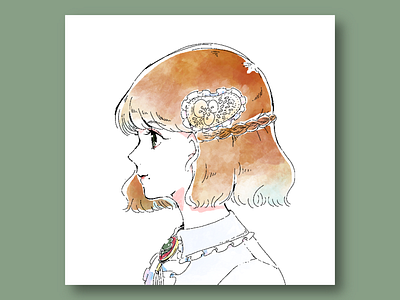 icon-botanic girl design face girl girl illustration icon illustration art