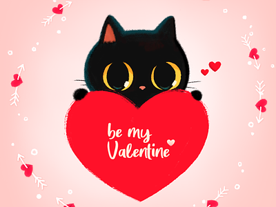 Be My Valentine😻🌹💌 animal blackcat cat catlove character cute drawing emoji emoticon gift heart illustration imessage stickers valentine valentine day valentinesday