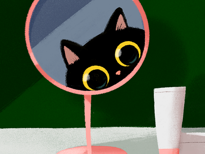 peeking black cat blackcat cat character cute digitaldrawing doodle drawing illustration procreate