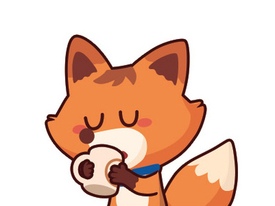 Tea time animal character coffee cute fox illustration teatime vector