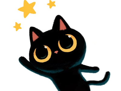 Happy My Ash blackcat blackcat day cat character emoji illustration imoticon star sticker