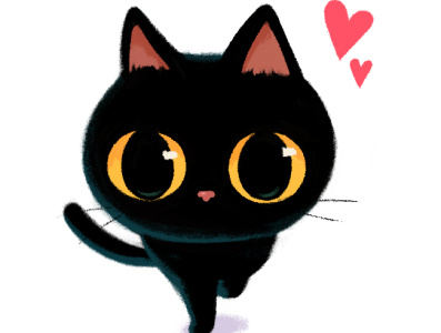 🐱❤️ animal blackcat cat character cute doodle drawing emoji illustration photoshop