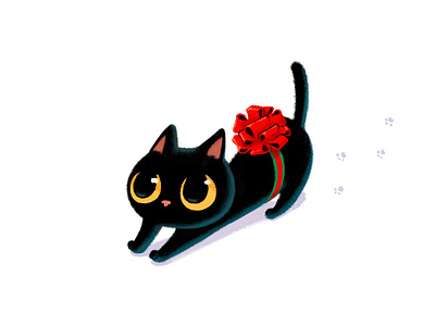 I'm here for you. Lovely Christmas with my Ash! blackcat cat character characterdesign christmas cute design doodle drawing emoji everyday art illustration photoshop