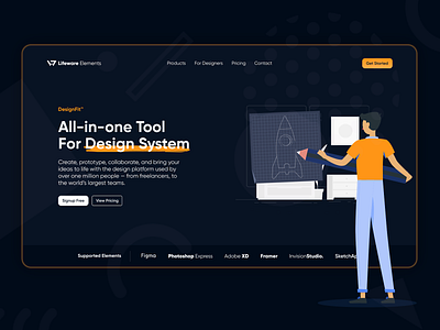 UI Tool & Element Website Design branding character design system designer figma icon minimal tools typography uiux ux vector website