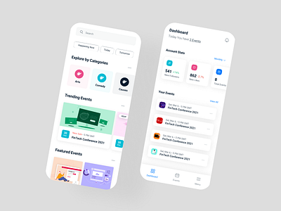 Events App app design figma minimal mobile ui ui uidesign