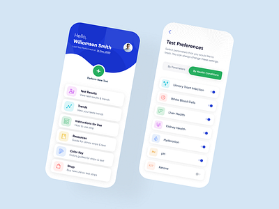 Medical Strip Test App app design figma minimal mobile ui ui uidesign