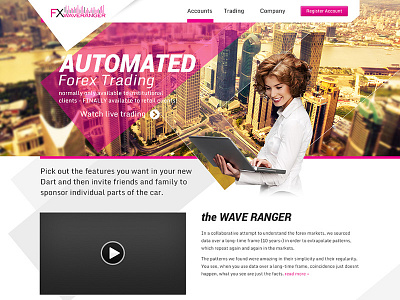 Wave Ranger company website forex trading pink design