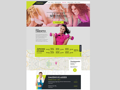 TrentoFitness fitness website flat design green website healthy website material design ui design ux design