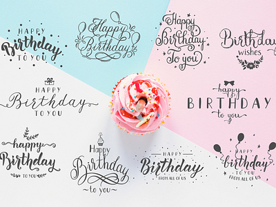 Birthday lettering phrase