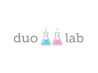 duo lab blue logo pink