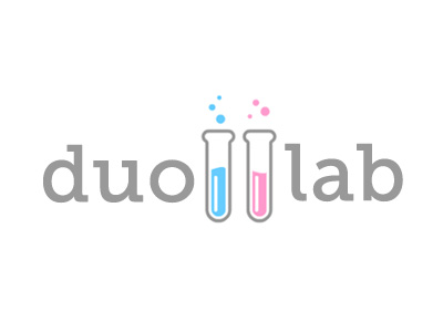 duo lab blue logo pink