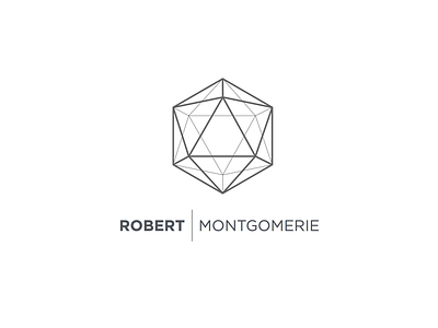 Robert Montgomerie geometric logo minimal white