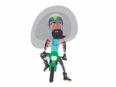 The Last Ride bike rider character design digital art drawing vector art