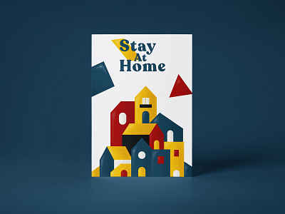 Stay At Home | Minimalist and Cool Poster Design flyer minimalist poster
