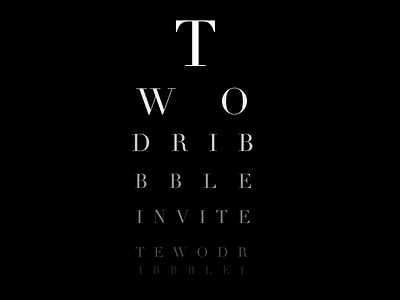 2 Dribble Invite! chart dribbble eye giveaway invite typo typography