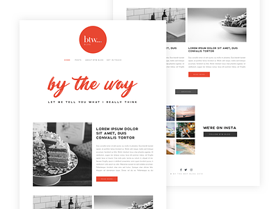 By the Way blog flat posts simple typography website wordpress