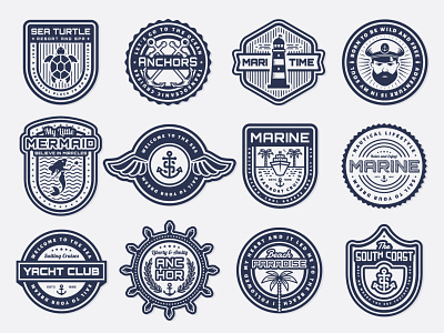 Retro nautical emblems