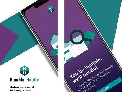 Humble hustle ad app branding design finance illustration landing design mobile ui mortgage product display ui ux ui