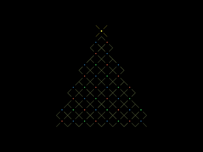 Christmas Tree flat illustration lines dots minimalism vector