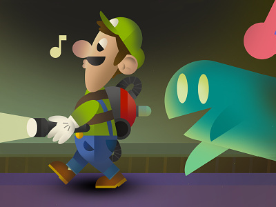 watch out Luigi! gamecube ghosts illustration luigi luigis mansion mansion nintendo poltergust 3000 super mario bros