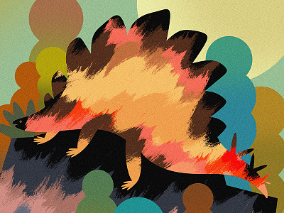 Stegosaurus color colour dinosaur dinosaurs graphic illustration jurassic paint paint marks prehistoric stegosaurus
