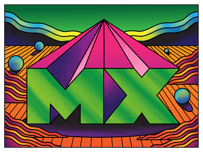 MX art direction color colour fun graphic illustration logitech mx psychedelic retro vector