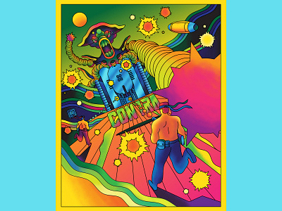 Contra - Nes oNE Sheet Art Show art direction art show color colour exhibition fun gaming graphic illustration nes nintendo print psychedelic psychedelic art retro vector video game