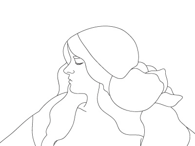 Face early stages figure form graphic illustration linage retro work in progress
