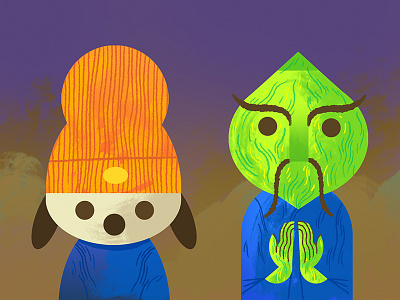 Parappa & Chop Chop Master Onion color colour design exhibition game graphic illustration parappa the rapper retro video game