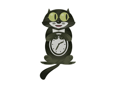 cat clock in full cat cat clock character design fun illustration kat clock kat klock