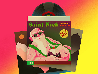 Saint Nick - A Shape Christmas 80s album christmas figurative graphic record retro saint nick xmas