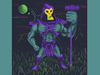 Skeletor character character design drawing he man ipad motu procreate