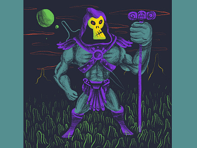 Skeletor character character design drawing he man ipad motu procreate